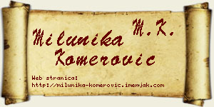 Milunika Komerović vizit kartica
